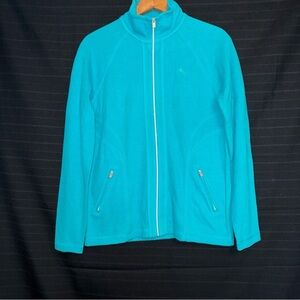 Tommy Bahama turquoise full zip mock neck sweater womens size XS